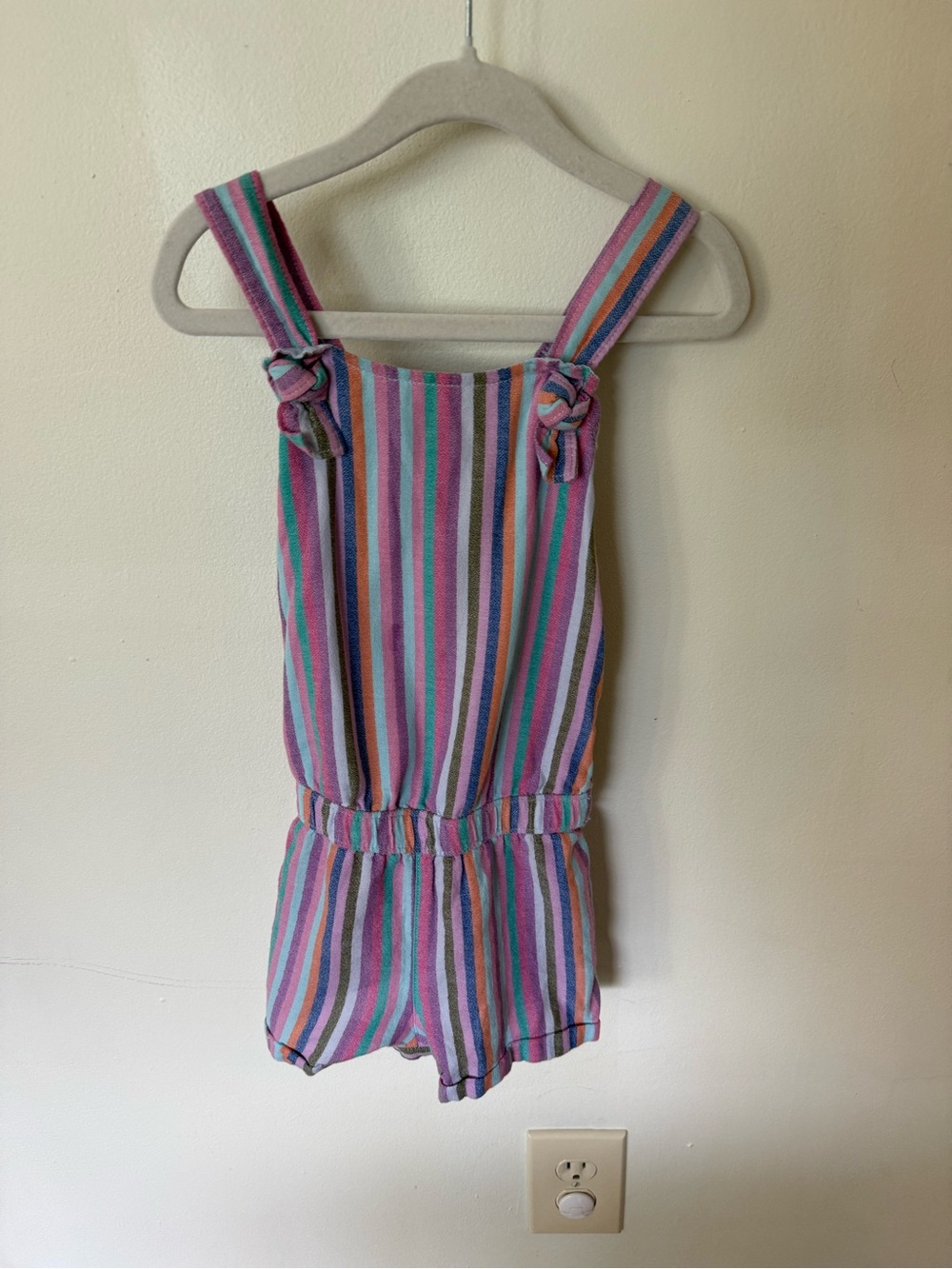 Cat & Jack Striped Knit Romper in Purple, Pink, Teal, Gray
